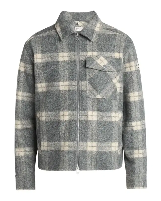 Moncler Men 's Tartan Full-Zip Shirt Jacket