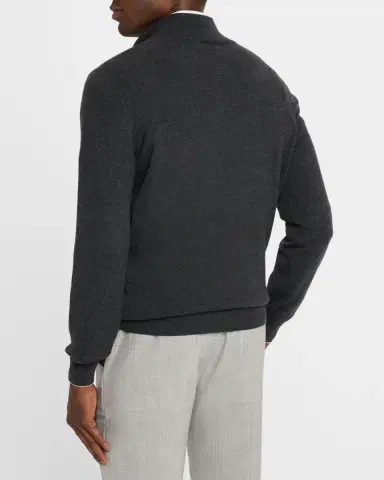 Brunello Cucinelli Men's Cashmere Quarter-Zip Sweater | Thumbnail 3