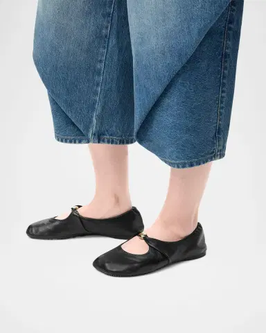 LOEWE Pebble Soft Leather Ballerina Flats | Thumbnail 2