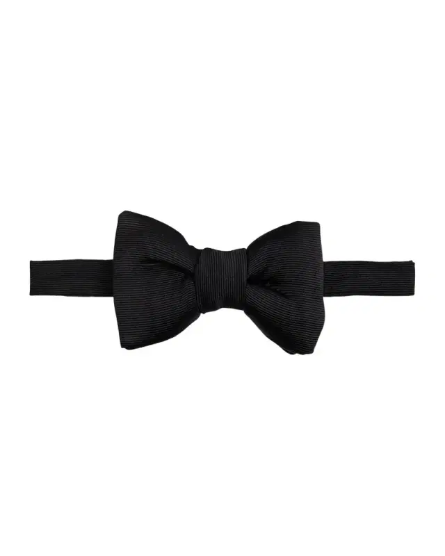 TOM FORD Men 's Rib Textured Silk Bow Tie