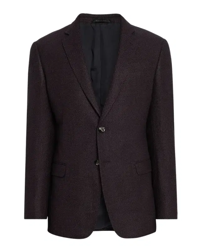 Giorgio Armani Men 's Micro Grid Textured Blend Sport Coat