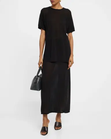 TOTEME Cashmere-Blend Short-Sleeve Knit T-Shirt | Thumbnail 2 TOTEME Cashmere-Blend Short-Sleeve Knit T-Shirt | Thumbnail 2