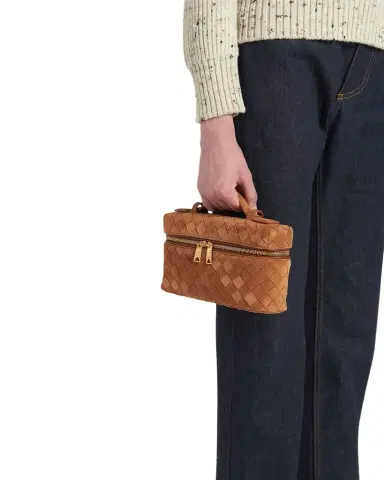 Bottega Veneta Bang Bang Vanity Intrecciato Suede Crossbody Bag | Thumbnail 1 Bottega Veneta Bang Bang Vanity Intrecciato Suede Crossbody Bag | Thumbnail 1