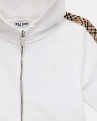 Burberry Girl's Elin Check Tape Zipped Hoodie | Thumbnail 3 Burberry Girl's Elin Check Tape Zipped Hoodie | Thumbnail 3