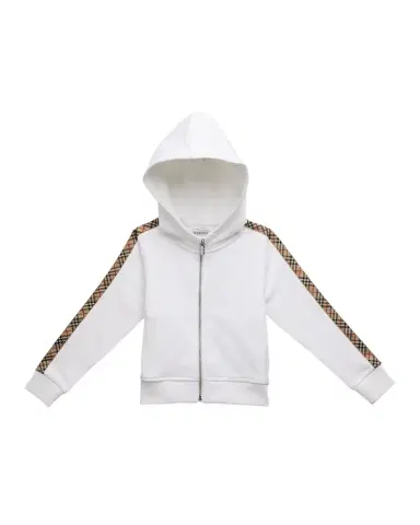 Burberry Girl's Elin Check Tape Zipped Hoodie | Thumbnail 1 Burberry Girl's Elin Check Tape Zipped Hoodie | Thumbnail 1