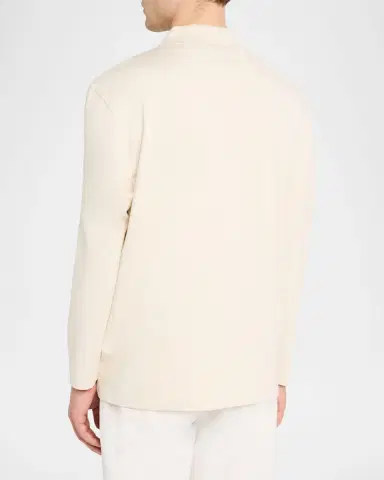 Vince Men's Milano Pima Cotton-Blend Johnny-Collar Polo Shirt | Thumbnail 3 Vince Men's Milano Pima Cotton-Blend Johnny-Collar Polo Shirt | Thumbnail 3