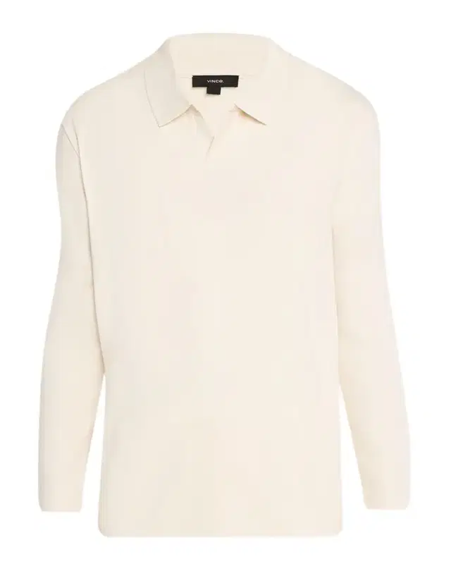 Vince Men 's Milano Pima Cotton-Blend Johnny-Collar Polo Shirt