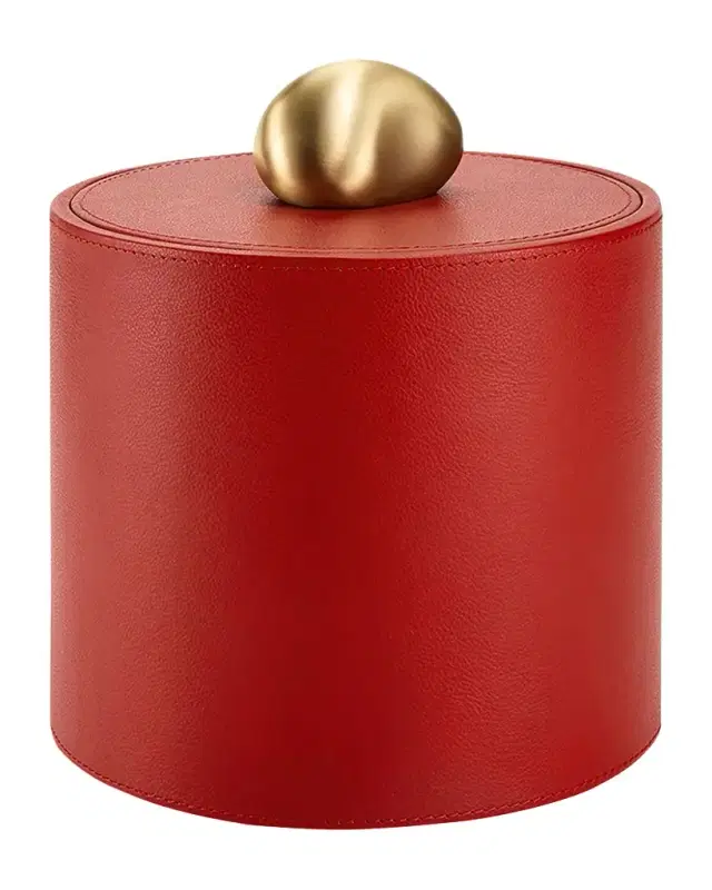 Assouline Pebble Tall Leather Trinket Box