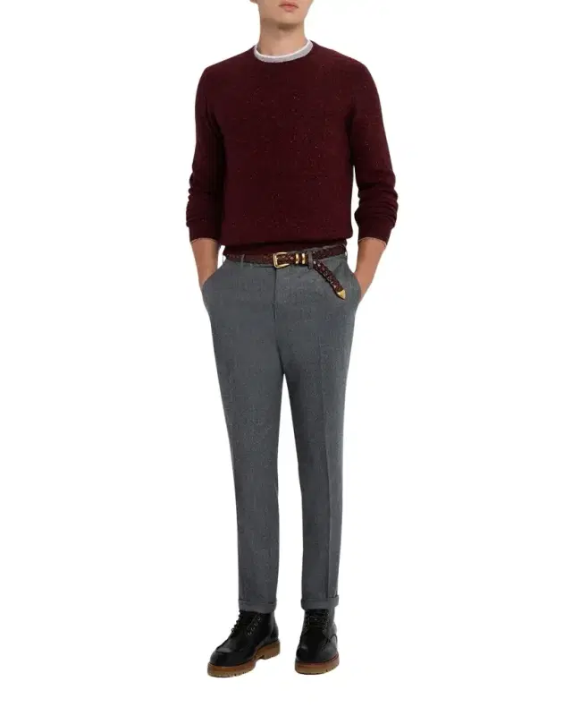 Brunello Cucinelli Men 's Wool Flannel Flat-Front Pants