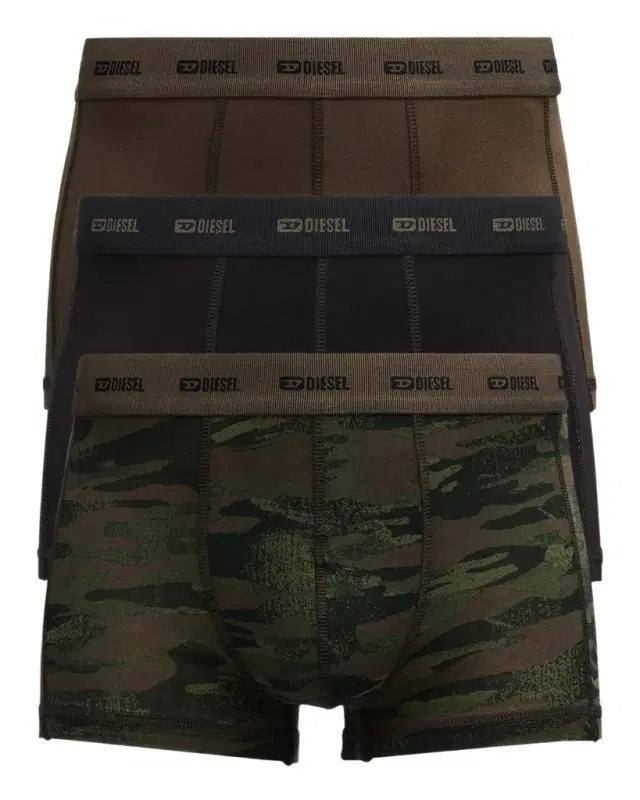 Diesel Men 's Damien Logo Waistband 3-Pack Boxer Briefs
