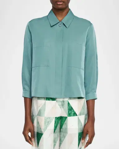 Joseph Satie Boxy Silk-Cotton Shirt | Thumbnail 4