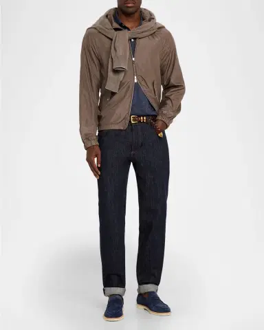 Brunello Cucinelli Men's Cashmere Quarter-Zip Sweater | Thumbnail 2