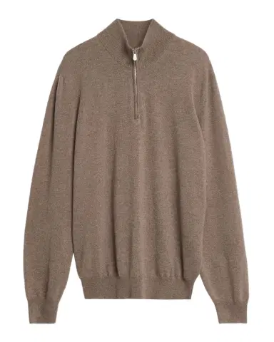 Brunello Cucinelli Men's Cashmere Quarter-Zip Sweater | Thumbnail 1