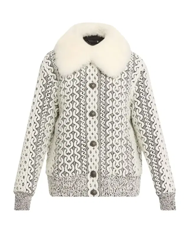 Moncler Grenoble Beille Bomber Jacket with Detachable Shearling Collar