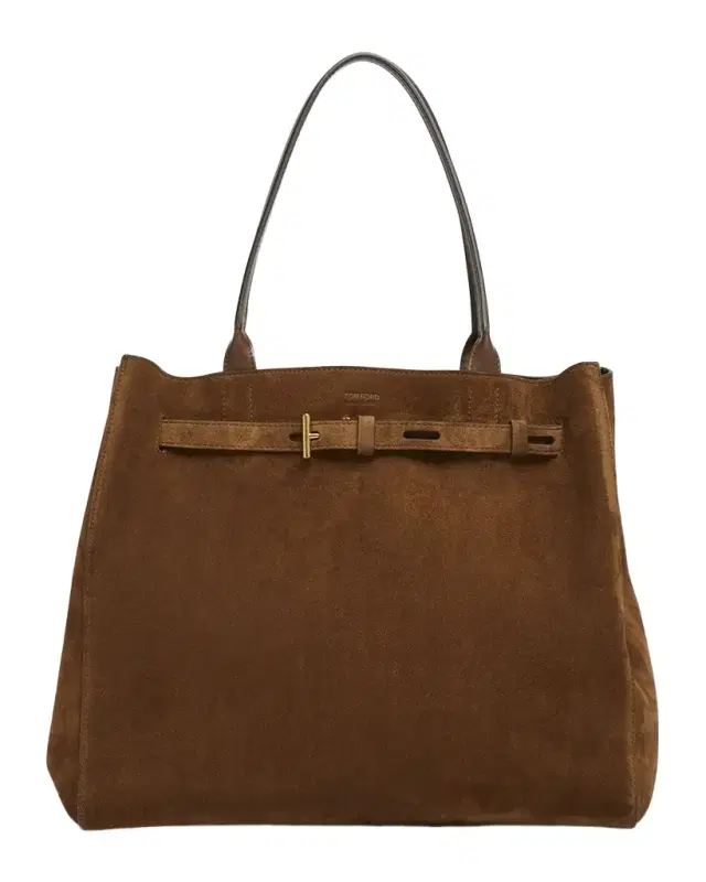 TOM FORD Audrey Large Tote Bag in Calfskin Suede