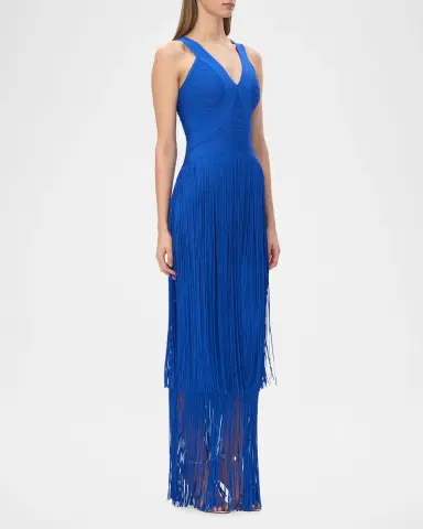 Hervé Léger The Brigitte Bandage Tiered Fringe Gown | Thumbnail 4 Hervé Léger The Brigitte Bandage Tiered Fringe Gown | Thumbnail 4