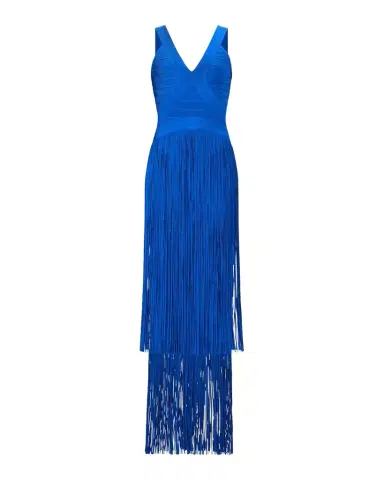 Hervé Léger The Brigitte Bandage Tiered Fringe Gown | Thumbnail 1 Hervé Léger The Brigitte Bandage Tiered Fringe Gown | Thumbnail 1