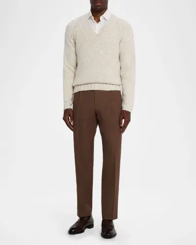 Zegna Men's Cashmere and Wool Chunky Knit V-Neck Sweater | Thumbnail 2 Zegna Men's Cashmere and Wool Chunky Knit V-Neck Sweater | Thumbnail 2