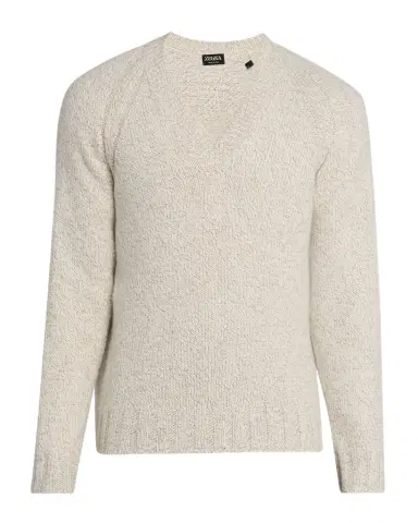 Zegna Men's Cashmere and Wool Chunky Knit V-Neck Sweater | Thumbnail 1 Zegna Men's Cashmere and Wool Chunky Knit V-Neck Sweater | Thumbnail 1