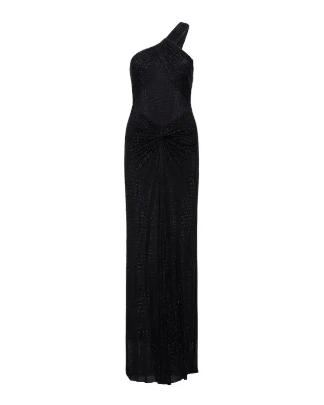 BCBGMAXAZRIA Twist Hot-Fix One-Shoulder Gown