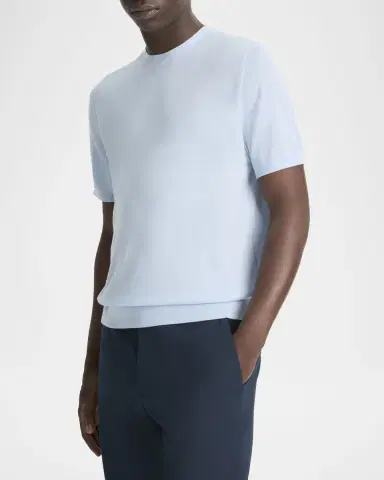 Vince Men 's Featherweight Wool-Cashmere Short-Sleeve Crewneck Sweater | Thumbnail 2 Vince Men 's Featherweight Wool-Cashmere Short-Sleeve Crewneck Sweater | Thumbnail 2