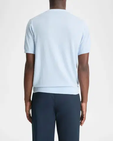 Vince Men 's Featherweight Wool-Cashmere Short-Sleeve Crewneck Sweater | Thumbnail 3 Vince Men 's Featherweight Wool-Cashmere Short-Sleeve Crewneck Sweater | Thumbnail 3