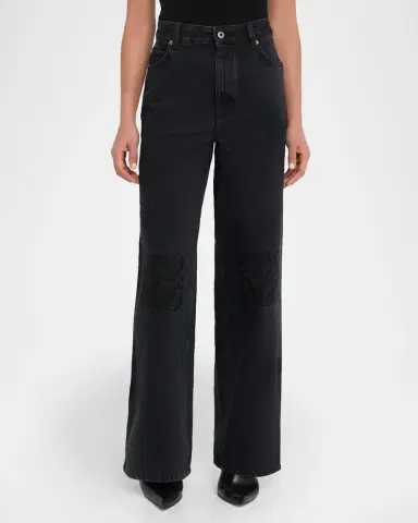 Loewe Tonal Anagram Baggy Wide-Leg Jeans | Thumbnail 4 Loewe Tonal Anagram Baggy Wide-Leg Jeans | Thumbnail 4