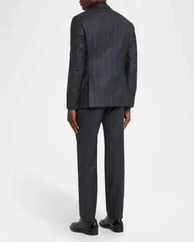 Giorgio Armani Men's Blurred Plaid G Line Two-Piece Suit | Thumbnail 3 Giorgio Armani Men's Blurred Plaid G Line Two-Piece Suit | Thumbnail 3