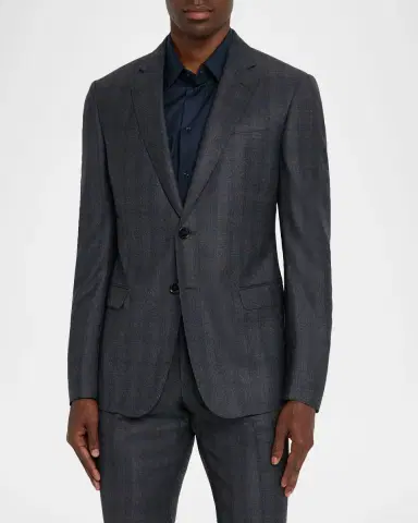 Giorgio Armani Men's Blurred Plaid G Line Two-Piece Suit | Thumbnail 4 Giorgio Armani Men's Blurred Plaid G Line Two-Piece Suit | Thumbnail 4