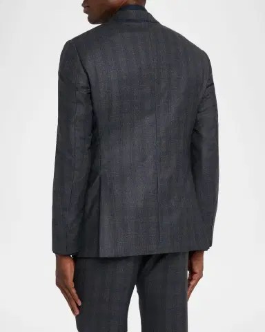 Giorgio Armani Men's Blurred Plaid G Line Two-Piece Suit | Thumbnail 5 Giorgio Armani Men's Blurred Plaid G Line Two-Piece Suit | Thumbnail 5