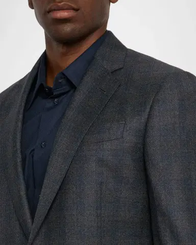 Giorgio Armani Men's Blurred Plaid G Line Two-Piece Suit | Thumbnail 8 Giorgio Armani Men's Blurred Plaid G Line Two-Piece Suit | Thumbnail 8