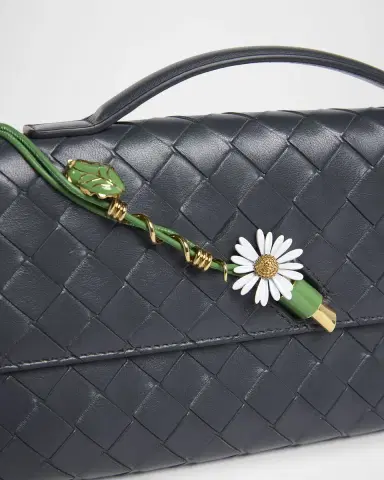 Bottega Veneta Andiamo Flower-Embellished Leather Clutch Bag | Thumbnail 10