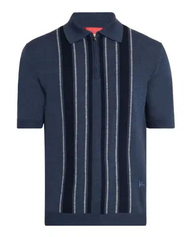 Isaia Men's Multi-Stripe Wool Quarter-Zip Polo Sweater | Thumbnail 1 Isaia Men's Multi-Stripe Wool Quarter-Zip Polo Sweater | Thumbnail 1