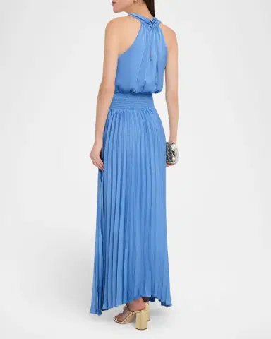 Ramy Brook Arina Pleated Halter Midi Dress | Thumbnail 3