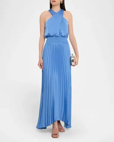 Ramy Brook Arina Pleated Halter Midi Dress | Thumbnail 4