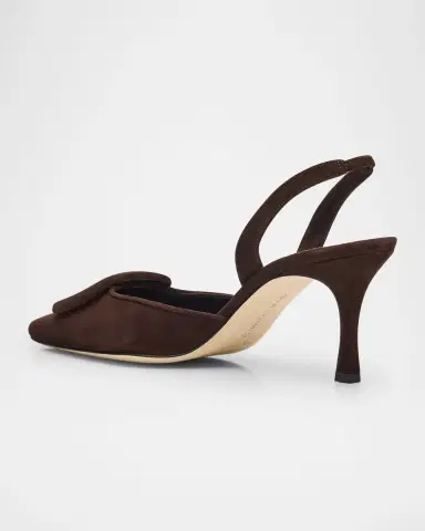 Manolo Blahnik Maysli Suede Buckle Halter Pumps | Thumbnail 3 Manolo Blahnik Maysli Suede Buckle Halter Pumps | Thumbnail 3
