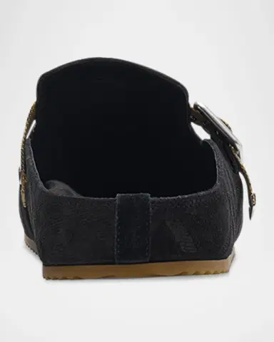 Burberry Men's Urchin Suede Check-Strap Clogs | Thumbnail 2 Burberry Men's Urchin Suede Check-Strap Clogs | Thumbnail 2
