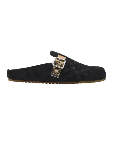 Burberry Men's Urchin Suede Check-Strap Clogs | Thumbnail 1 Burberry Men's Urchin Suede Check-Strap Clogs | Thumbnail 1
