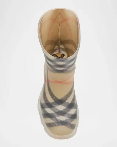 Burberry Kid's Marsh Check Rain Boots, Toddler/Kid | Thumbnail 4 Burberry Kid's Marsh Check Rain Boots, Toddler/Kid | Thumbnail 4
