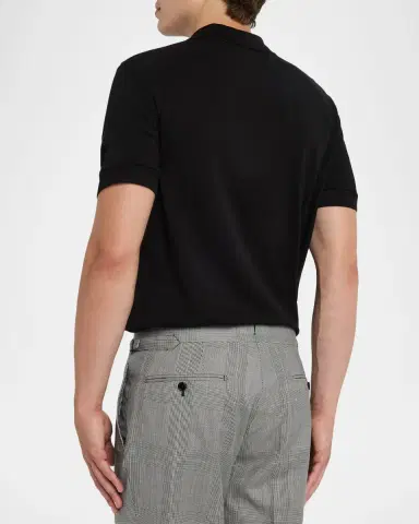 Tom Ford Men's Lyocell Pique Polo Shirt | Thumbnail 3