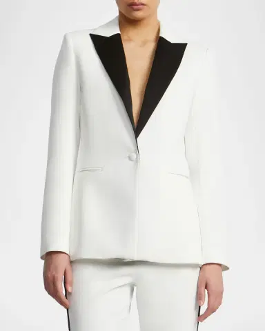 BCBGMAXAZRIA Satin-Lapel Tux Blazer | Thumbnail 4 BCBGMAXAZRIA Satin-Lapel Tux Blazer | Thumbnail 4