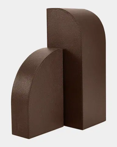 ASSOULINE Cubist L Brown Leather Bookend | Thumbnail 3