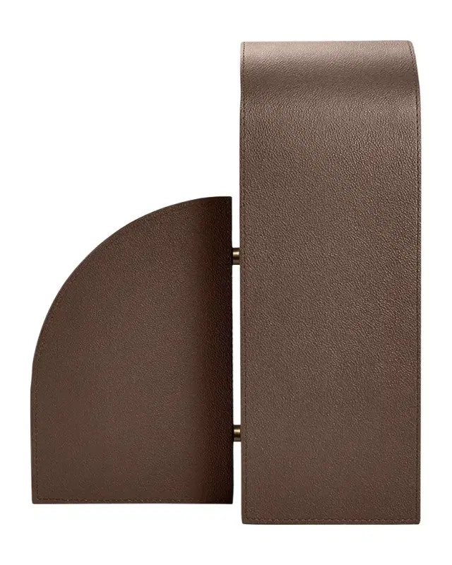 Assouline Cubist L Brown Leather Bookend