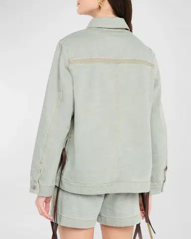 Loewe Anagram Leather Pocket Workwear Jacket | Thumbnail 3 Loewe Anagram Leather Pocket Workwear Jacket | Thumbnail 3