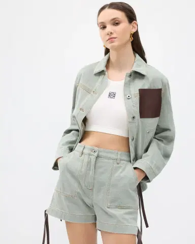 Loewe Anagram Leather Pocket Workwear Jacket | Thumbnail 5 Loewe Anagram Leather Pocket Workwear Jacket | Thumbnail 5