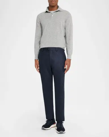 Brunello Cucinelli Men's Premium Cashmere Polo Sweater | Thumbnail 2 Brunello Cucinelli Men's Premium Cashmere Polo Sweater | Thumbnail 2