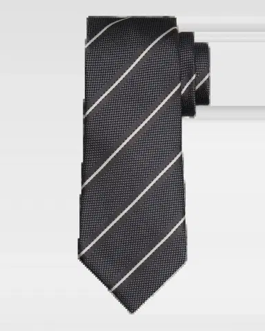 Tom Ford Men's Two-Tone Regimental Diagonal Stripe Silk Tie | Thumbnail 2 Tom Ford Men's Two-Tone Regimental Diagonal Stripe Silk Tie | Thumbnail 2