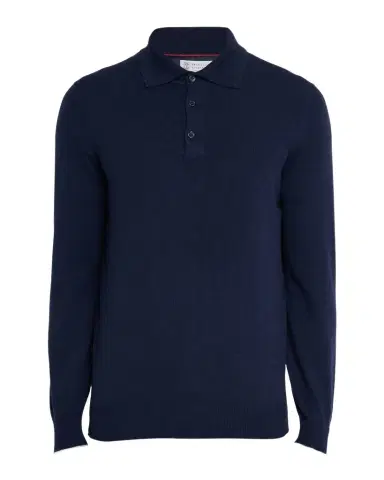 Brunello Cucinelli Men's Premium Cashmere Polo Sweater | Thumbnail 1 Brunello Cucinelli Men's Premium Cashmere Polo Sweater | Thumbnail 1