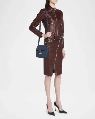 TOM FORD Tara Mini Crossbody Bag in Grain Leather | Thumbnail 4