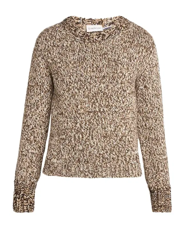 Moncler Marled Wool Crewneck Sweater